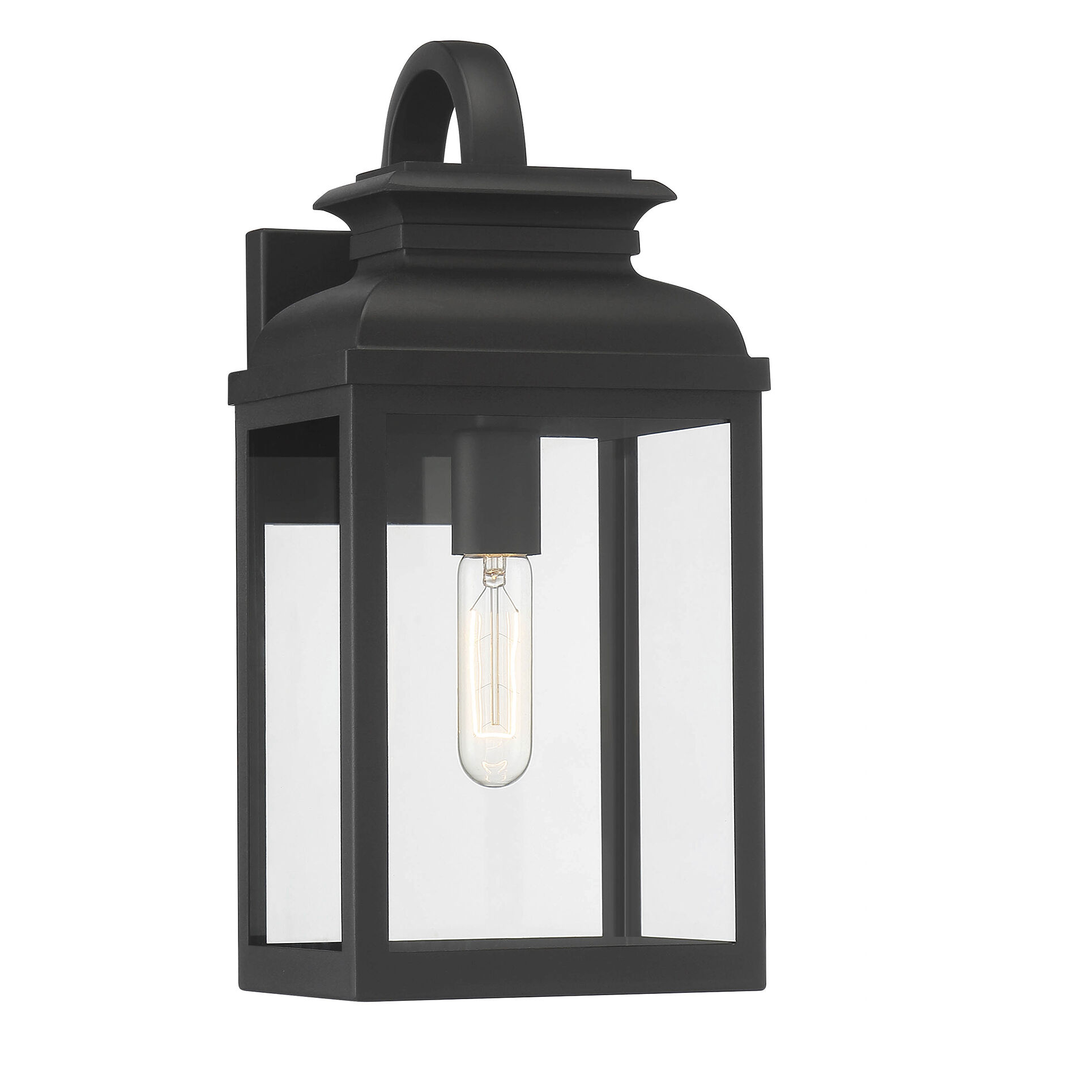 Milton 1 Light 16 inch Black Outdoor Wall Lantern